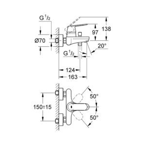 GROHE-EuroSmart-Cosmopolitan-Single-lever-Bath-Mixer