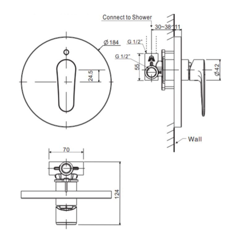 American Standard Codie Concealed Shower Mixing Valve