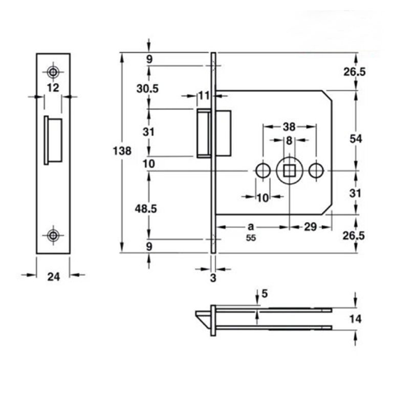 Hafele Mortise Latch Lock