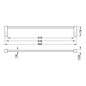 Hafele Square Towel Bar/Rail