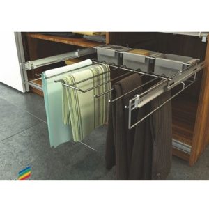 Hafele 30 Inch Width TAG ENGAGE Pull-Out Shoe Rack, Black 807.77.573