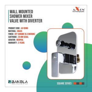 Axon Wall-Mounted Shower Mixer Valve With Diverter