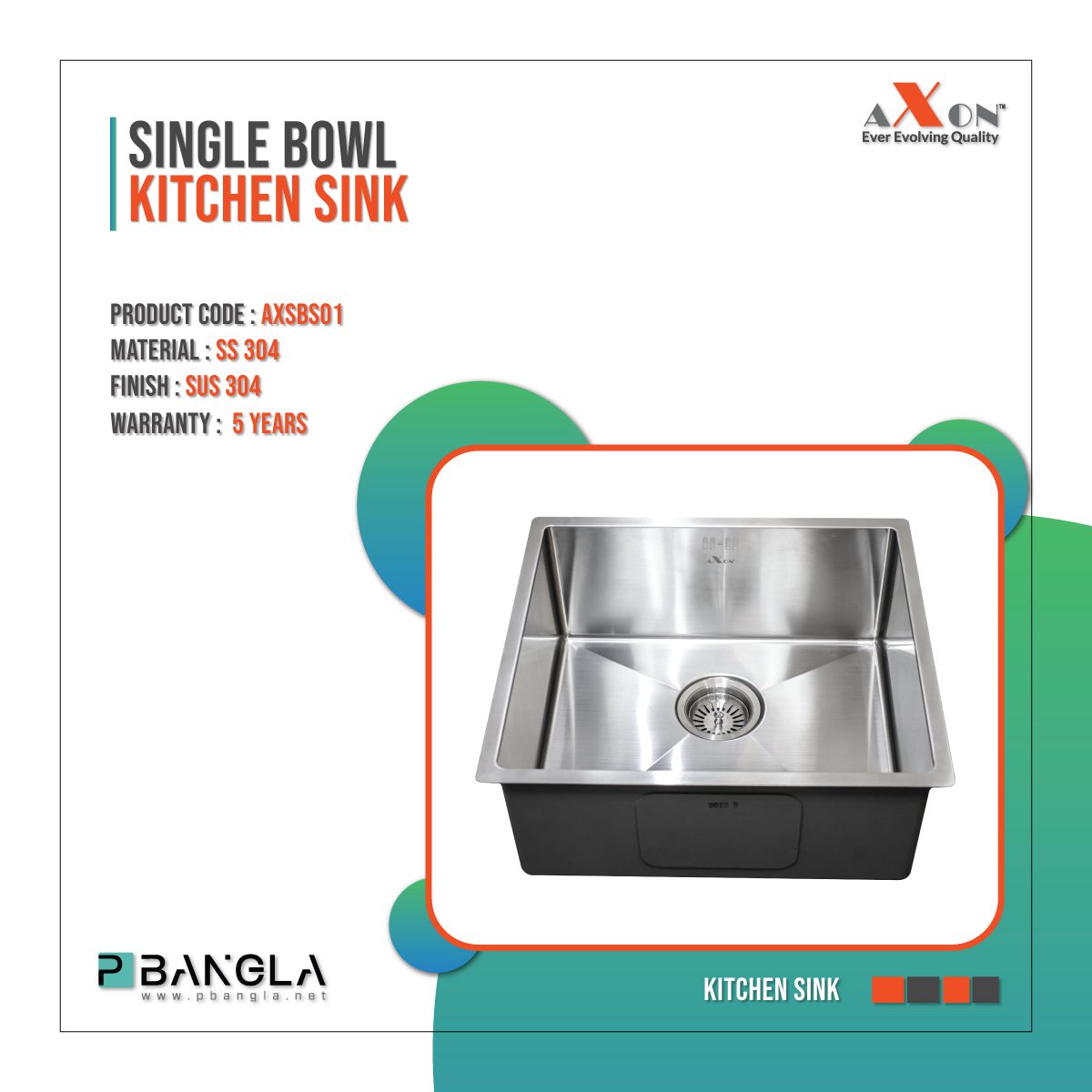 Axon Single Bowl Sink Kitchen
