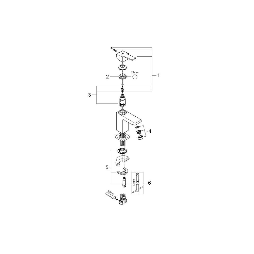 GROHE BauMetric Single-lever basin mixer 1/2″ - Image 2